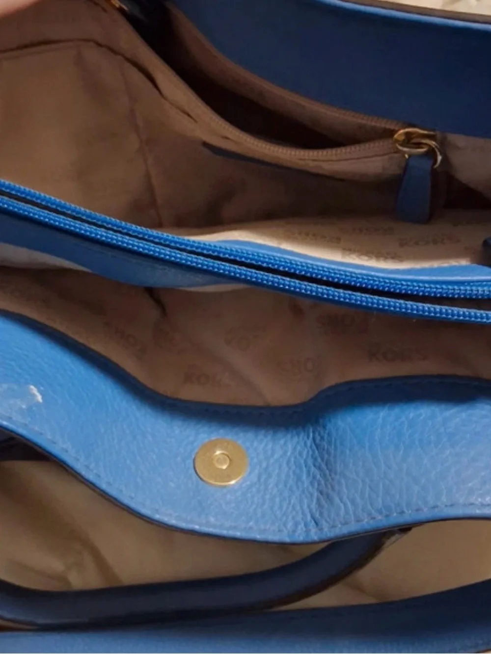 Michael Kors Blue and Navy Two-Tone Leather Tote